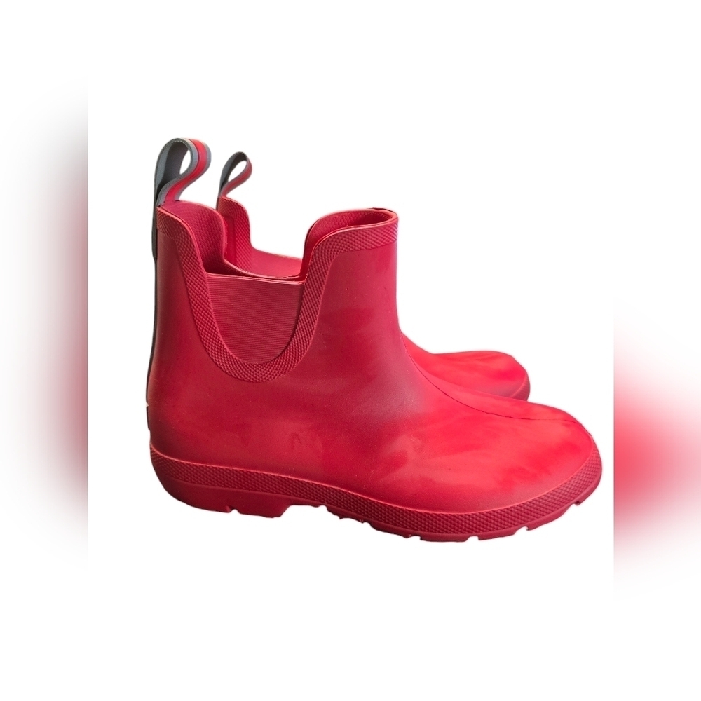 Totes Chelsea Ankle Rain Boot Lightweight Waterproof Anti-Microbial 8 Red Womens - Picture 7 of 7